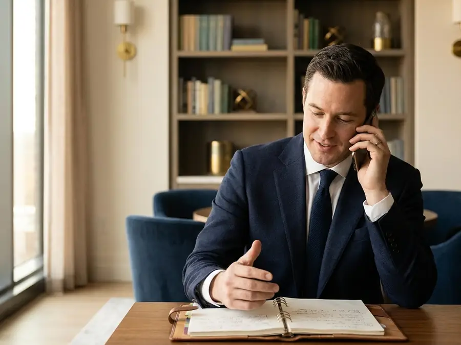 Personne consultant les démarches officielles depuis un téléphone